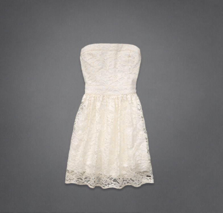 Abercrombie Fitch Mujeres de encaje sin tirantes Vestido AF8784